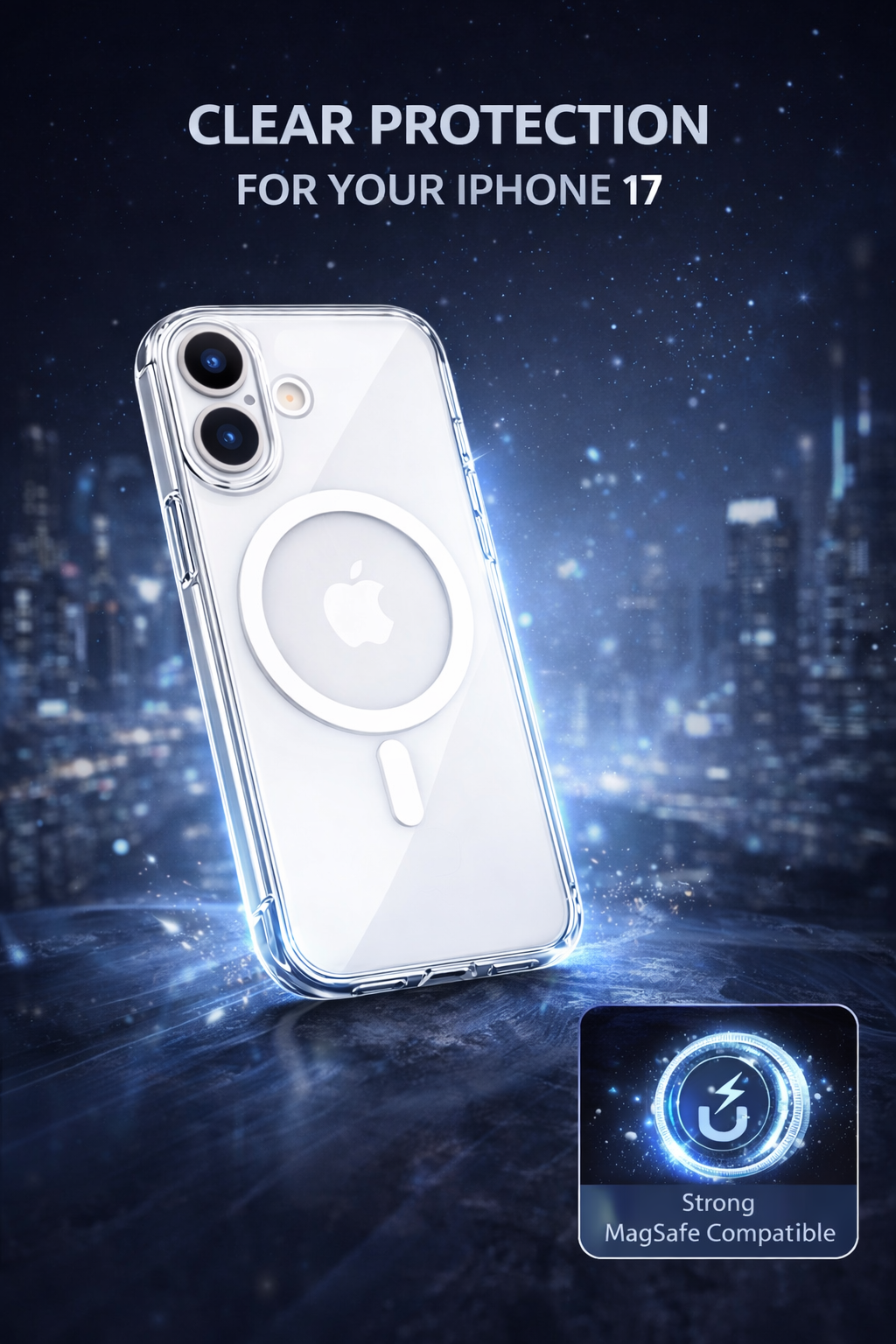 Khasvex iPhone 17 Clear MagSafe Compatible Case – Lightweight & Protective